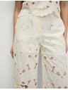 Marks & Spencer Čipkaste široke hlače Marks & Spencer krem