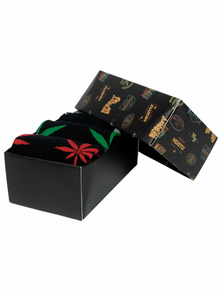 Meatfly Meatfly muške čarape Ganja Black Gift Pack | Višebojna | Veličina