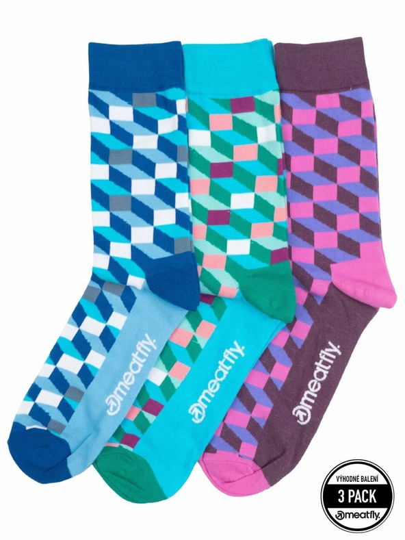 Meatfly Meatfly čarape Lexy Triple Pack Checkers | Višebojna | Veličina