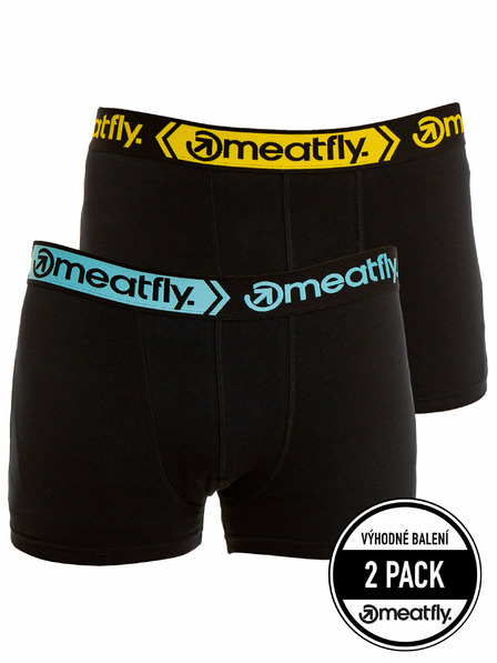 Meatfly Meatfly muške bokserice Balboa Boxershorts Double Pack Black | Crna | Veličina