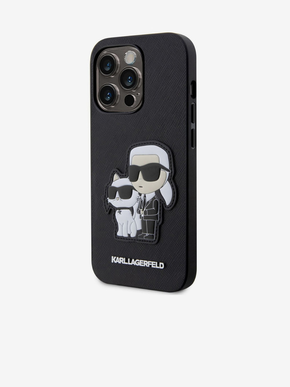 Karl Lagerfeld PU Saffiano Karl and Choupette NFT Stražnji Poklopac za iPhone 14 Pro Max Black Karl Lagerfeld