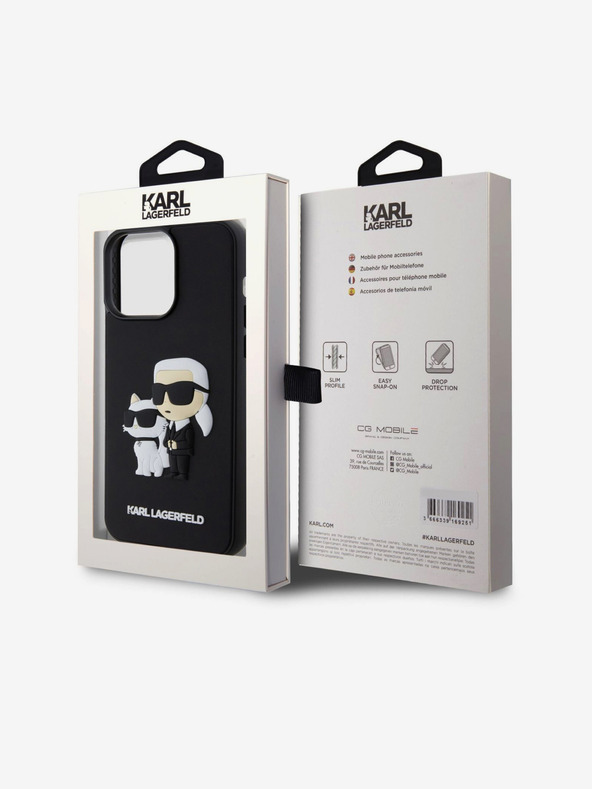 Karl Lagerfeld Karl Lagerfeld 3D Rubber Karl and Choupette Stražnji Poklopac za iPhone 14 Pro Max Black
