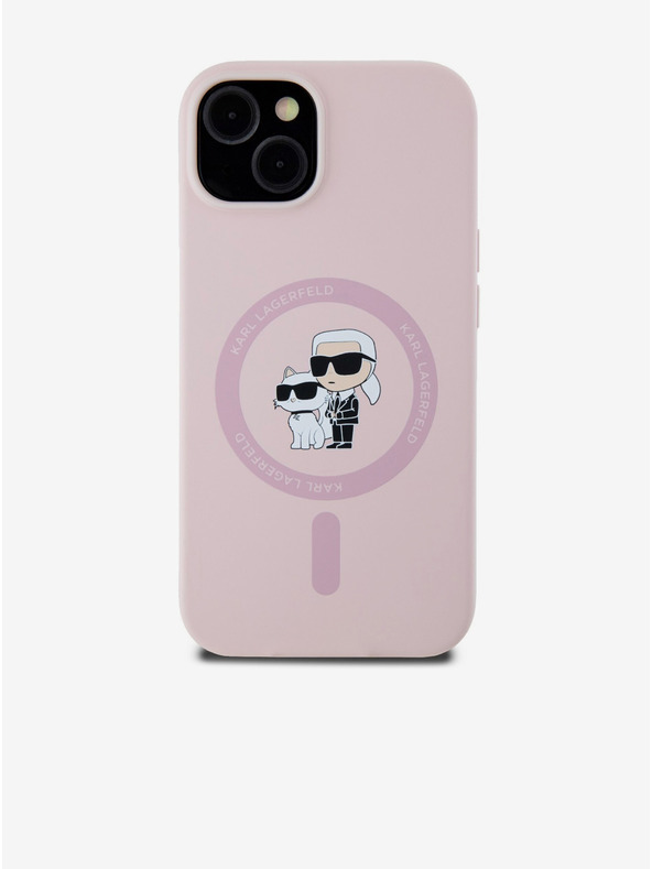 Karl Lagerfeld Stražnji Poklopac za iPhone 14 Karl Lagerfeld Liquid Silicone Karl and Choupette Magsafe
