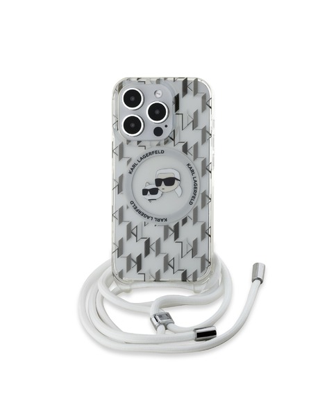 Karl Lagerfeld Karl Lagerfeld IML Monogram Crossbody K&CH Heads MagSafe Stražnji Poklopac za iPhone 15 Pro Max Transparent
