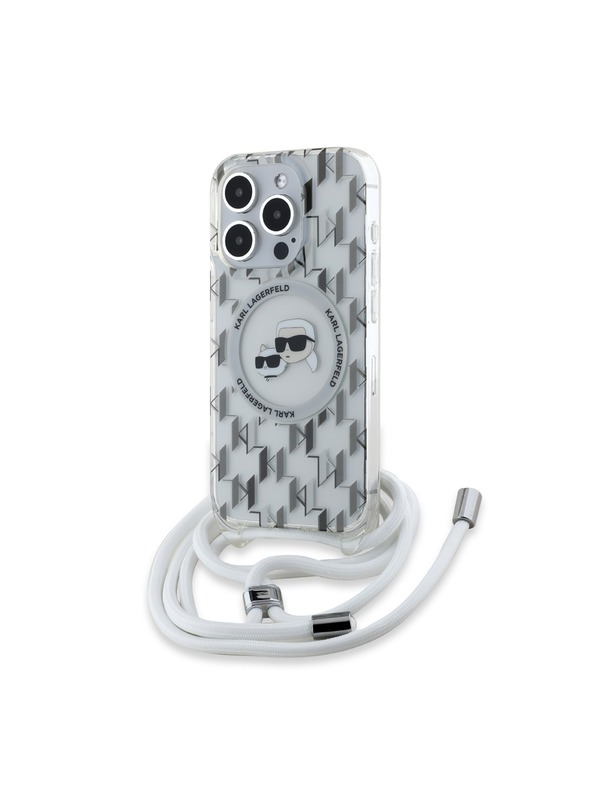 Karl Lagerfeld Karl Lagerfeld IML Monogram Crossbody K&CH Heads MagSafe Stražnji Poklopac za iPhone 15 Pro Max Transparent