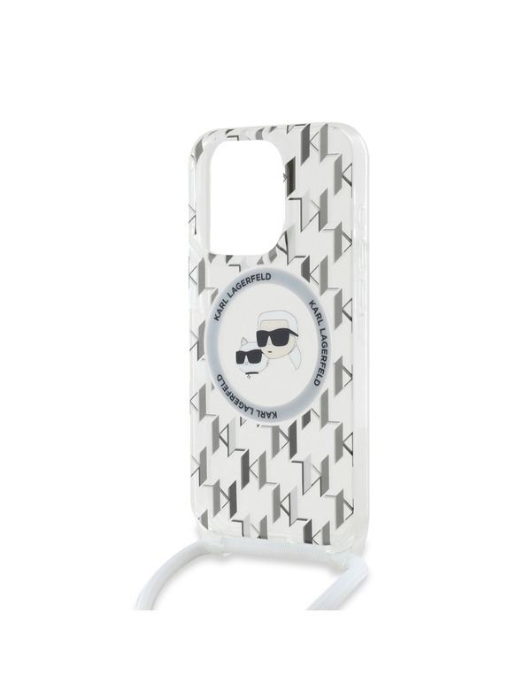 Karl Lagerfeld Karl Lagerfeld IML Monogram Crossbody K&CH Heads MagSafe Stražnji Poklopac za iPhone 15 Pro Max Transparent