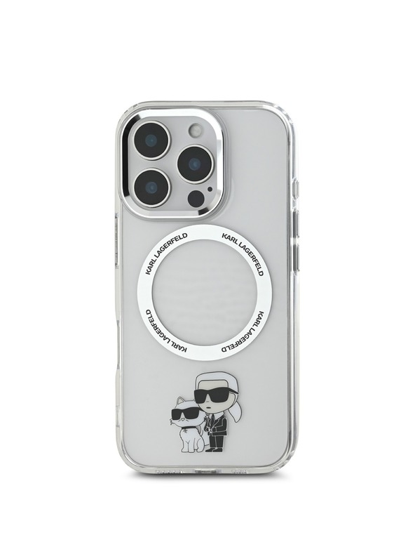 Karl Lagerfeld Karl Lagerfeld IML Karl and Choupette MagSafe Stražnji Poklopac za iPhone 16 Pro Max Transparent