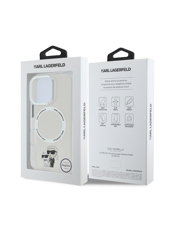 Karl Lagerfeld Karl Lagerfeld IML Karl and Choupette MagSafe Stražnji Poklopac za iPhone 16 Pro Max Transparent