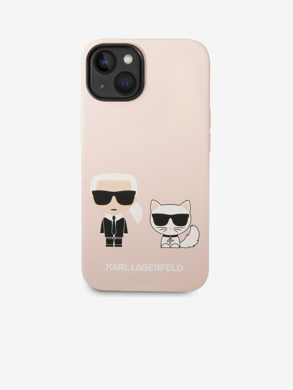 Karl Lagerfeld Karl Lagerfeld and Choupette Liquid Silicone Stražnji Poklopac za iPhone 14 Plus Pink