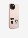 Karl Lagerfeld Karl Lagerfeld and Choupette Liquid Silicone Stražnji Poklopac za iPhone 14 Plus Pink