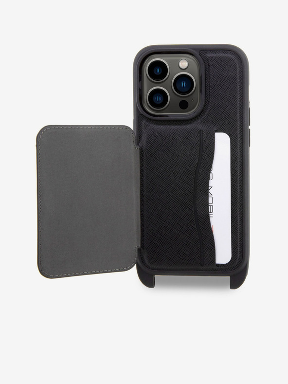 Karl Lagerfeld Karl Lagerfeld Saffiano Crossbody Remen Karl and Choupette NFT Poklopac za iPhone 14 Pro Black