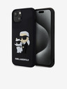 Karl Lagerfeld Karl Lagerfeld 3D Gumeni Karl and Choupette Stražnji poklopac za iPhone 15 Black