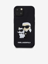 Karl Lagerfeld Karl Lagerfeld 3D Gumeni Karl and Choupette Stražnji poklopac za iPhone 15 Black
