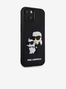 Karl Lagerfeld Karl Lagerfeld 3D Gumeni Karl and Choupette Stražnji poklopac za iPhone 15 Black