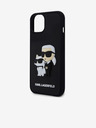 Karl Lagerfeld Karl Lagerfeld 3D Gumeni Karl and Choupette Stražnji poklopac za iPhone 15 Black