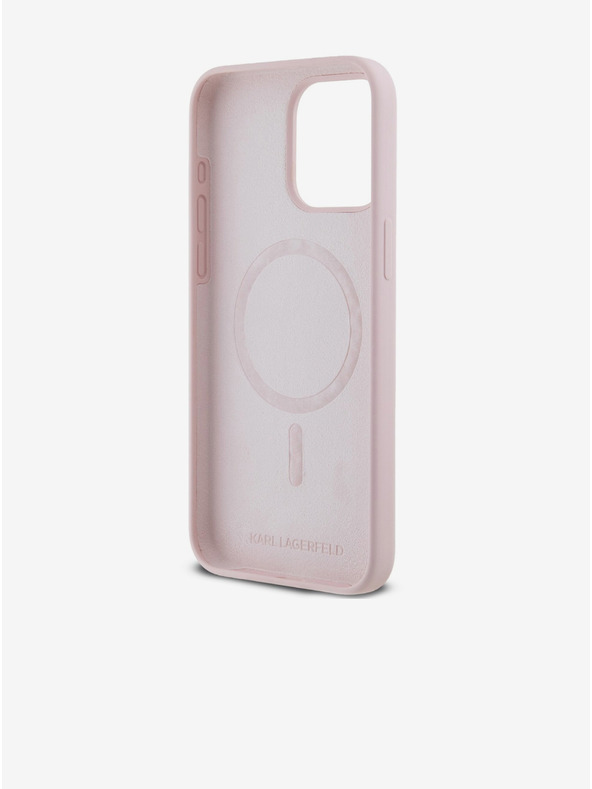 Karl Lagerfeld Stražnji poklopac za iPhone 14 Pro Karl Lagerfeld Tekući silikonski Karl and Choupette Magsafe
