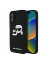 Karl Lagerfeld Karl Lagerfeld Tekući silikonski Dvostruke glave MagSafe Stražnji poklopac za iPhone 16 Plus Black