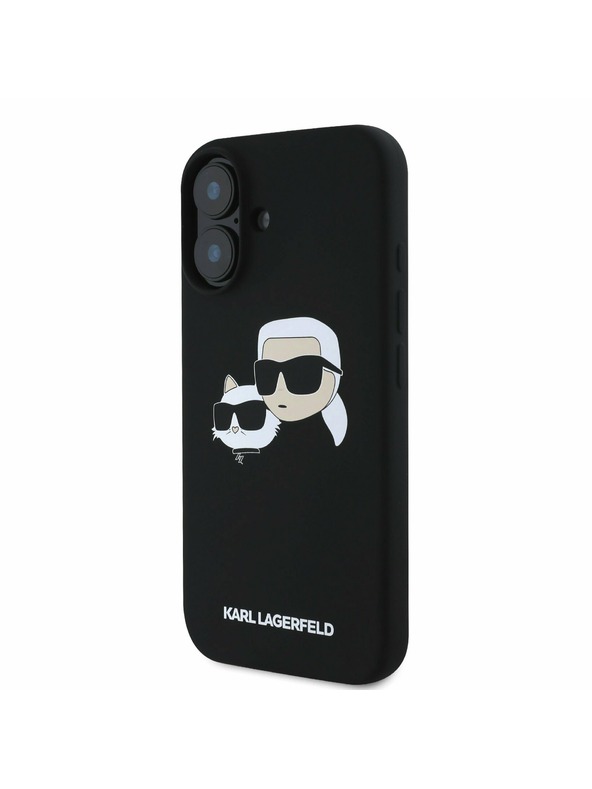 Karl Lagerfeld Karl Lagerfeld Tekući silikonski Dvostruke glave MagSafe Stražnji poklopac za iPhone 16 Plus Black