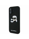 Karl Lagerfeld Karl Lagerfeld Tekući silikonski Dvostruke glave MagSafe Stražnji poklopac za iPhone 16 Plus Black