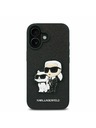 Karl Lagerfeld Karl Lagerfeld PU Saffiano Karl and Choupette Stražnji poklopac za iPhone 16 Plus Black