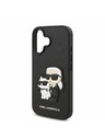 Karl Lagerfeld Karl Lagerfeld PU Saffiano Karl and Choupette Stražnji poklopac za iPhone 16 Plus Black
