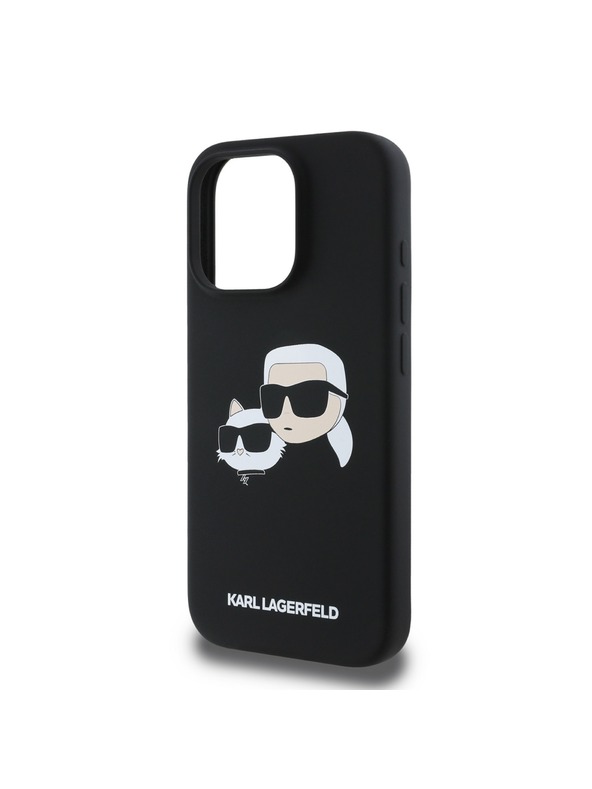 Karl Lagerfeld Karl Lagerfeld Tekući silikonski Dvostruke glave MagSafe Stražnji poklopac za iPhone 16 Pro Max Black