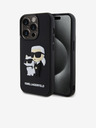 Karl Lagerfeld Karl Lagerfeld 3D Gumeni Karl and Choupette Stražnji poklopac za iPhone 15 Pro Black