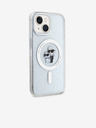 Karl Lagerfeld Karl Lagerfeld IML Šljokičasti Karl and Choupette MagSafe Stražnji poklopac za iPhone 15 Transparent