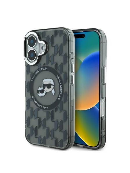 Karl Lagerfeld Karl Lagerfeld IML Monogram K&CH Glave MagSafe Stražnji poklopac za iPhone 16 Black