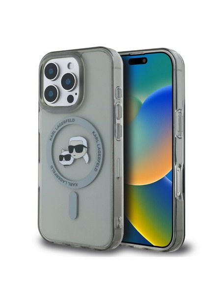 Karl Lagerfeld Karl Lagerfeld IML K&CH Glave Metalni okvir MagSafe Stražnji poklopac za iPhone 16 Pro Max Black