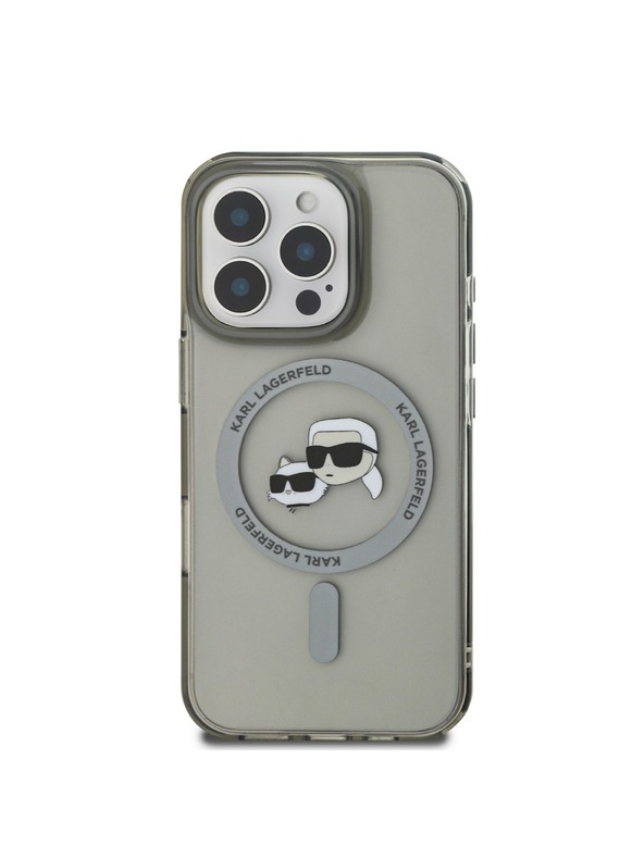 Karl Lagerfeld Karl Lagerfeld IML K&CH Glave Metalni okvir MagSafe Stražnji poklopac za iPhone 16 Pro Max Black