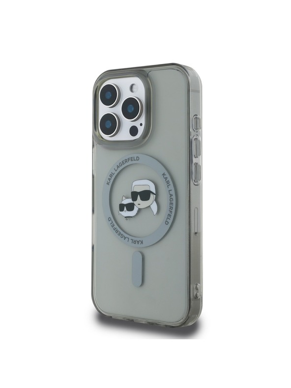 Karl Lagerfeld Karl Lagerfeld IML K&CH Glave Metalni okvir MagSafe Stražnji poklopac za iPhone 16 Pro Max Black