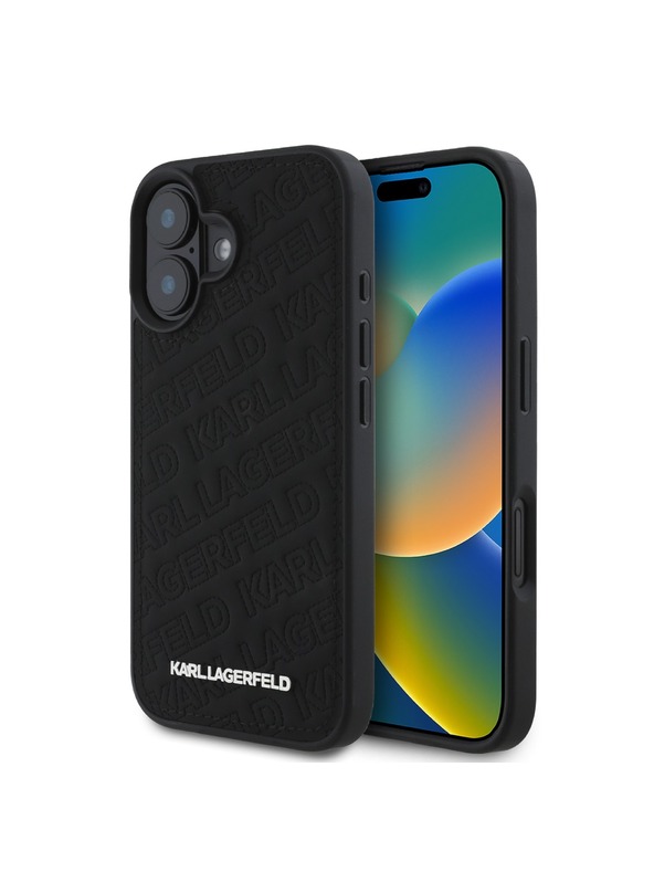 Karl Lagerfeld Karl Lagerfeld PU Prošiveni uzorak Stražnji poklopac za iPhone 16 Black
