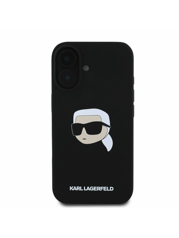 Karl Lagerfeld Karl Lagerfeld Tekući silikonski Karl Head MagSafe Stražnji poklopac za iPhone 16 Black