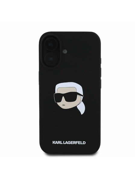 Karl Lagerfeld Karl Lagerfeld Tekući silikonski Karl Head MagSafe Stražnji poklopac za iPhone 16 Black