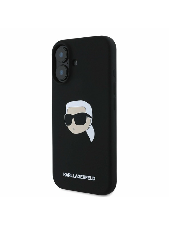 Karl Lagerfeld Karl Lagerfeld Tekući silikonski Karl Head MagSafe Stražnji poklopac za iPhone 16 Black