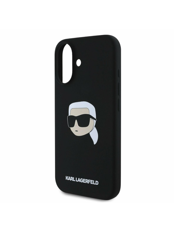 Karl Lagerfeld Karl Lagerfeld Tekući silikonski Karl Head MagSafe Stražnji poklopac za iPhone 16 Black