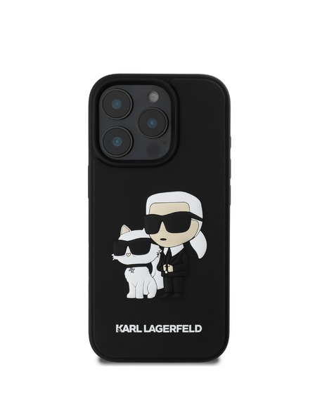 Karl Lagerfeld Karl Lagerfeld PU Saffiano Karl and Choupette Stražnji poklopac za iPhone 16 Pro Black