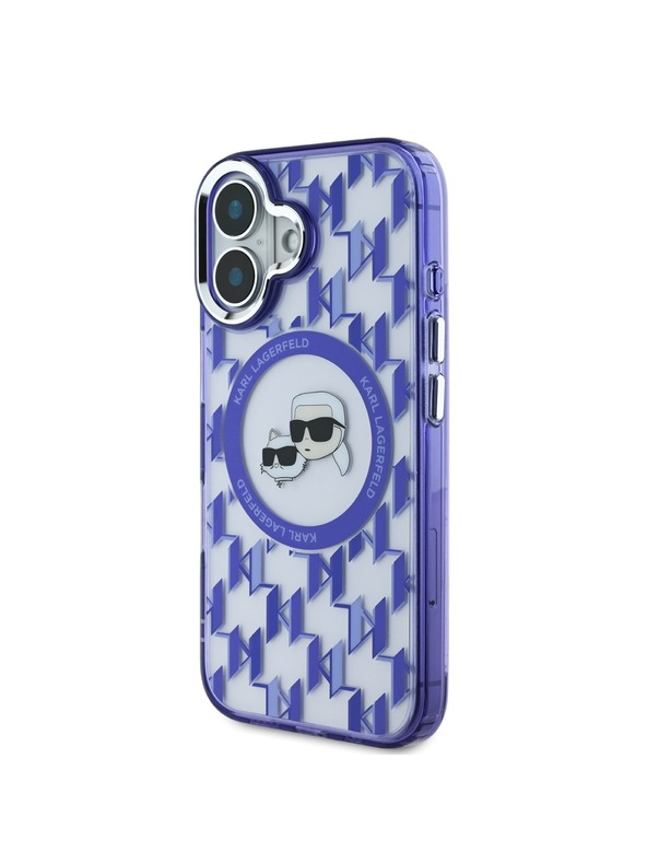 Karl Lagerfeld Karl Lagerfeld IML Monogram K&CH Glave MagSafe Stražnji poklopac za iPhone 16 Purple