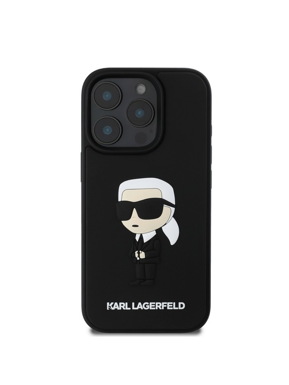 Karl Lagerfeld Karl Lagerfeld 3D Gumeni Ikonski Stražnji poklopac za iPhone 16 Pro Max Black