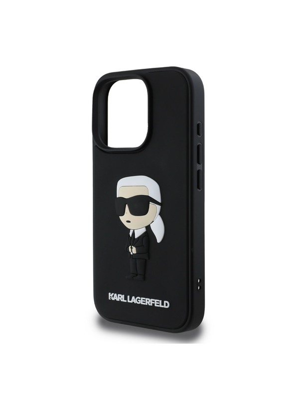 Karl Lagerfeld Karl Lagerfeld 3D Gumeni Ikonski Stražnji poklopac za iPhone 16 Pro Max Black
