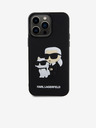 Karl Lagerfeld 3D Gumeni Karl and Choupette Stražnji poklopac za iPhone 15 Pro Max Black Karl Lagerfeld