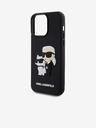 Karl Lagerfeld 3D Gumeni Karl and Choupette Stražnji poklopac za iPhone 15 Pro Max Black Karl Lagerfeld