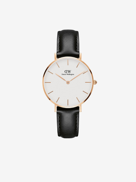 Daniel Wellington Crni uniseks kožni satovi Daniel Wellington Petite