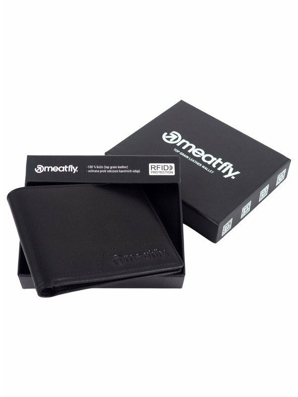 Meatfly Meatfly kožni novčanik Eliot Premium Black | Crna | Veličina