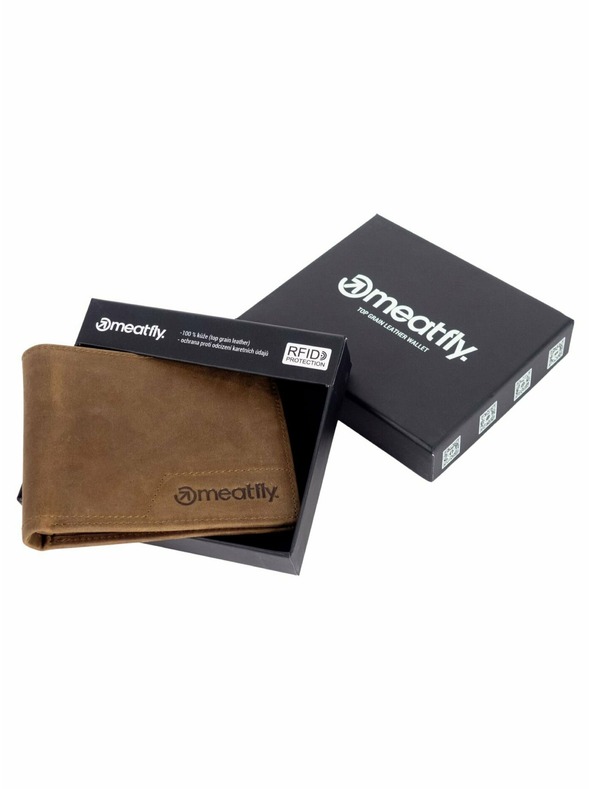 Meatfly Meatfly kožni novčanik Eliot Premium Oak | Smeđa | Veličina