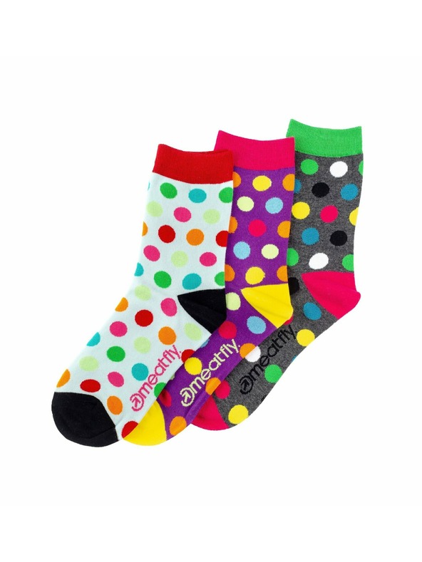 Meatfly Meatfly ženske čarape Lt. Regular Točkice Poklon Paket | Višebojna | Veličina