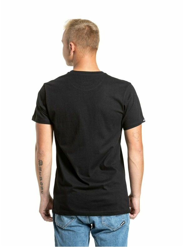 Meatfly Meatfly muška majica Striped Logo Black | Crna | Veličina S | 100% pamuk