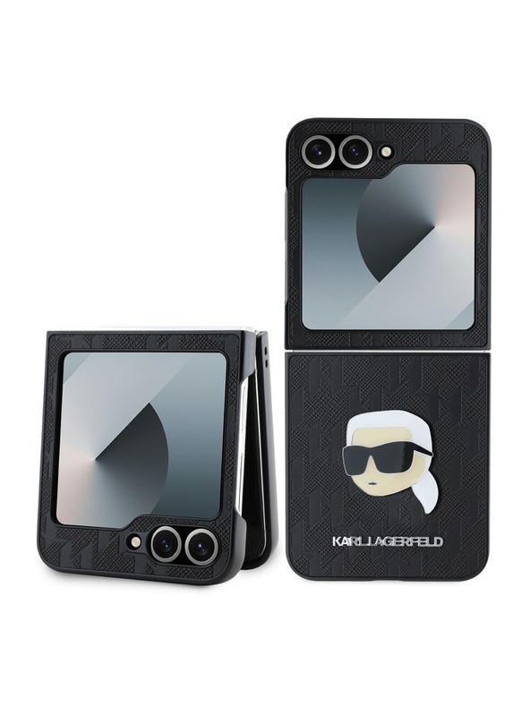 Karl Lagerfeld Karl Lagerfeld PU Saffiano Monogram Karl Head Stražnji Poklopac za Samsung Galaxy Z Flip 6 Crna