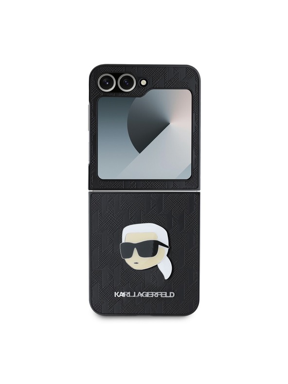 Karl Lagerfeld Karl Lagerfeld PU Saffiano Monogram Karl Head Stražnji Poklopac za Samsung Galaxy Z Flip 6 Crna